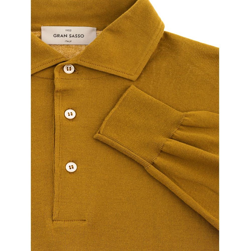Gran Sasso Sunshine Elegance Italian Cotton Polo Shirt sunny-yellow-italian-cotton-polo