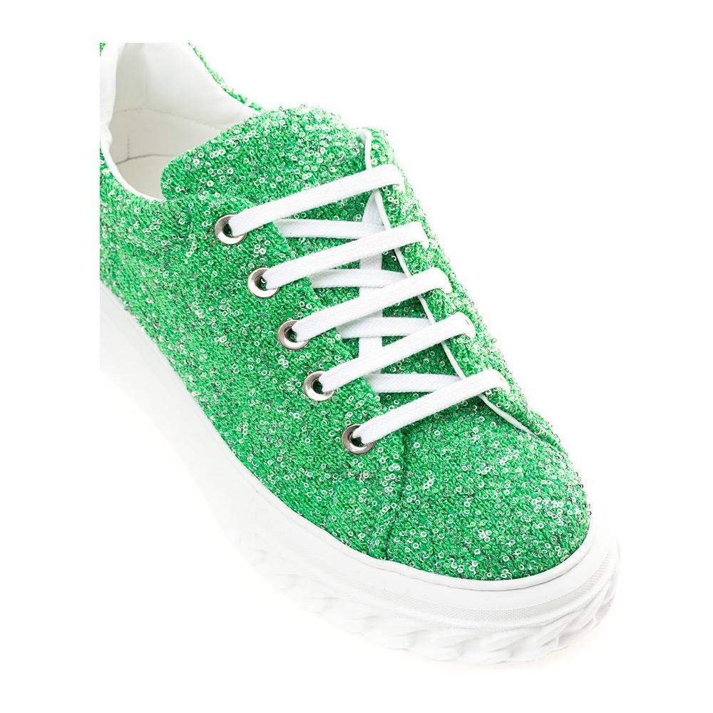Casadei Emerald Elegance Leather Sneakers elegant-green-leather-sneakers
