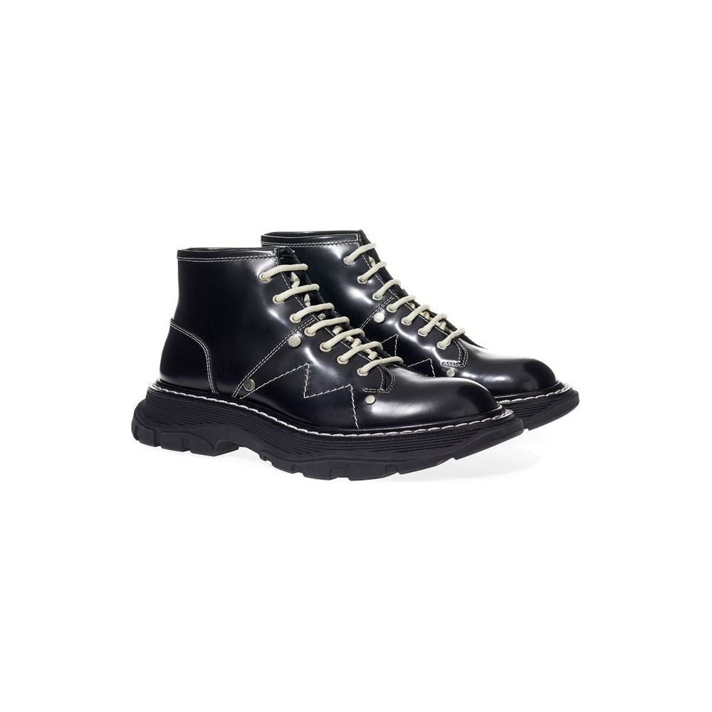 Alexander McQueen Elegant Black Leather Boots elegant-black-leather-boots