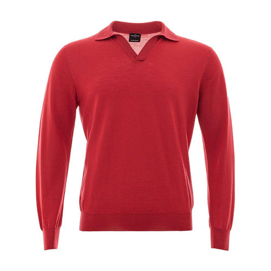Elegant Fuchsia Wool Polo Shirt for Men