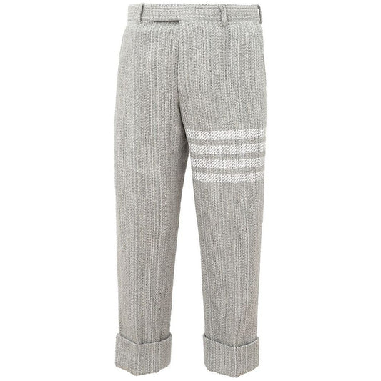 Thom Browne Elegant Gray Knit Trousers elegant-gray-acrylic-trousers-for-men