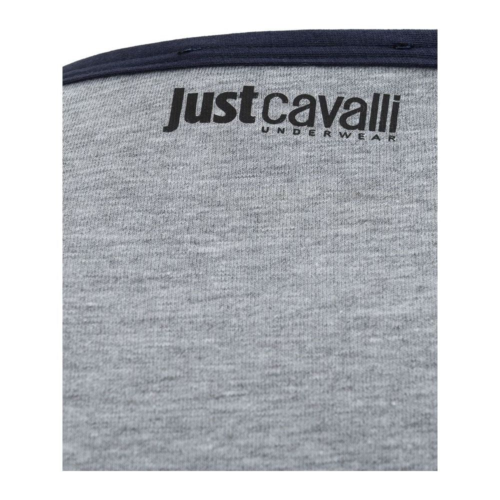 Just Cavalli Elegant Gray Cotton Tee for Men elegant-gray-cotton-tee-for-men
