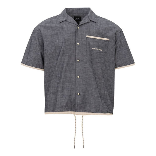Armani Exchange Sleek Blue Cotton Shirt for Men sleek-blue-cotton-shirt-for-men