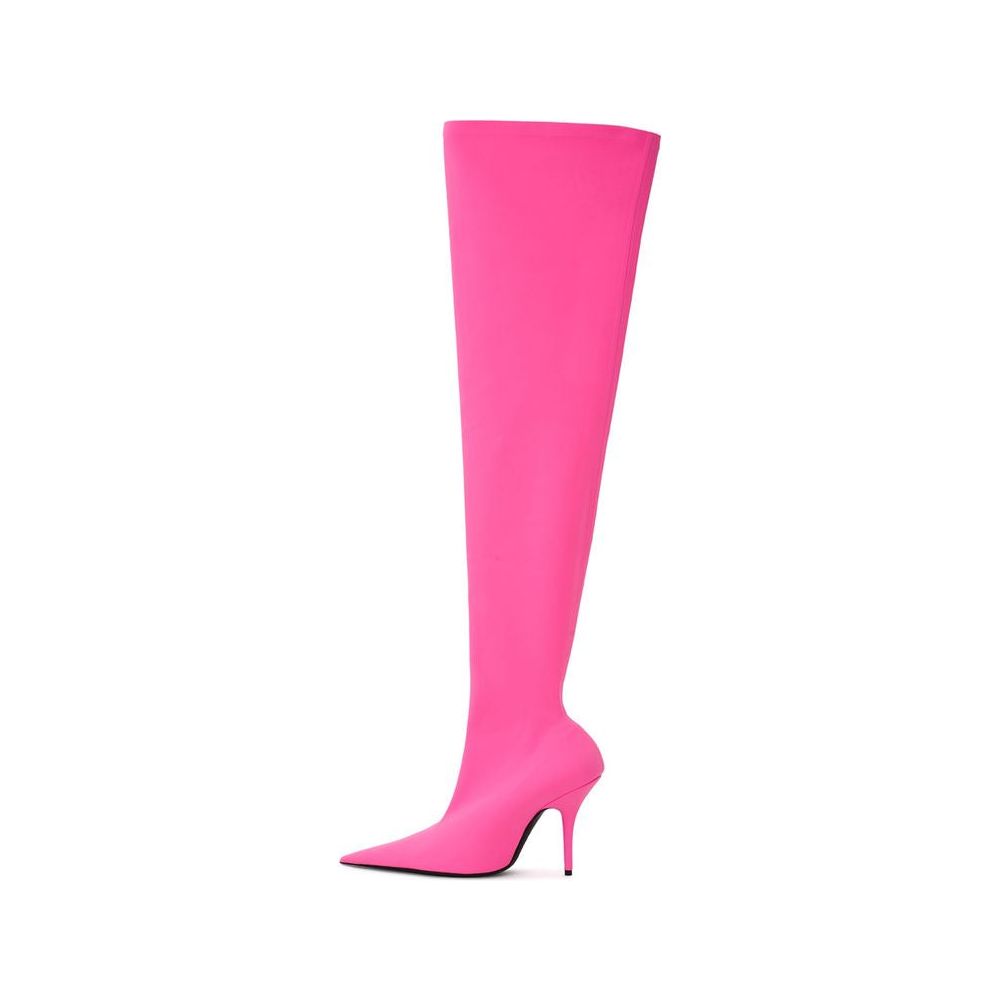 Balenciaga Elegant Pink Polyester Ankle Boots elegant-pink-polyester-boots-for-sophisticated-style