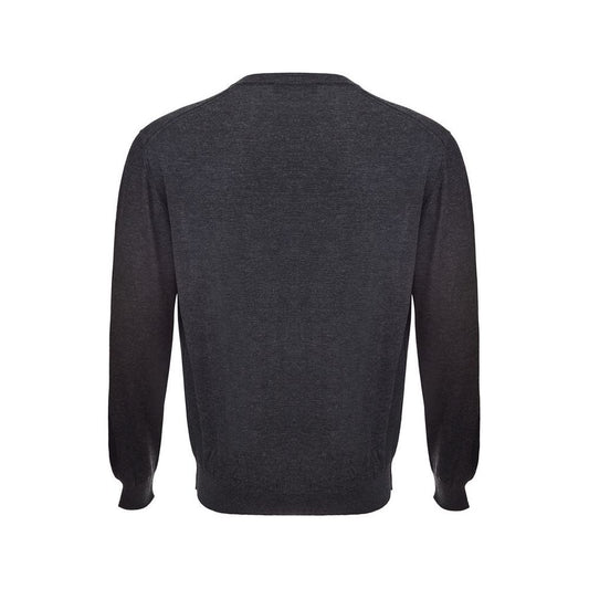Elegant Gray Cashmere Sweater for Men