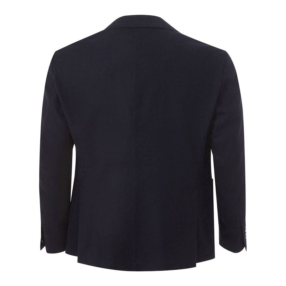 Lardini Elegant Blue Cotton Lardini Jacket elegant-blue-cotton-jacket