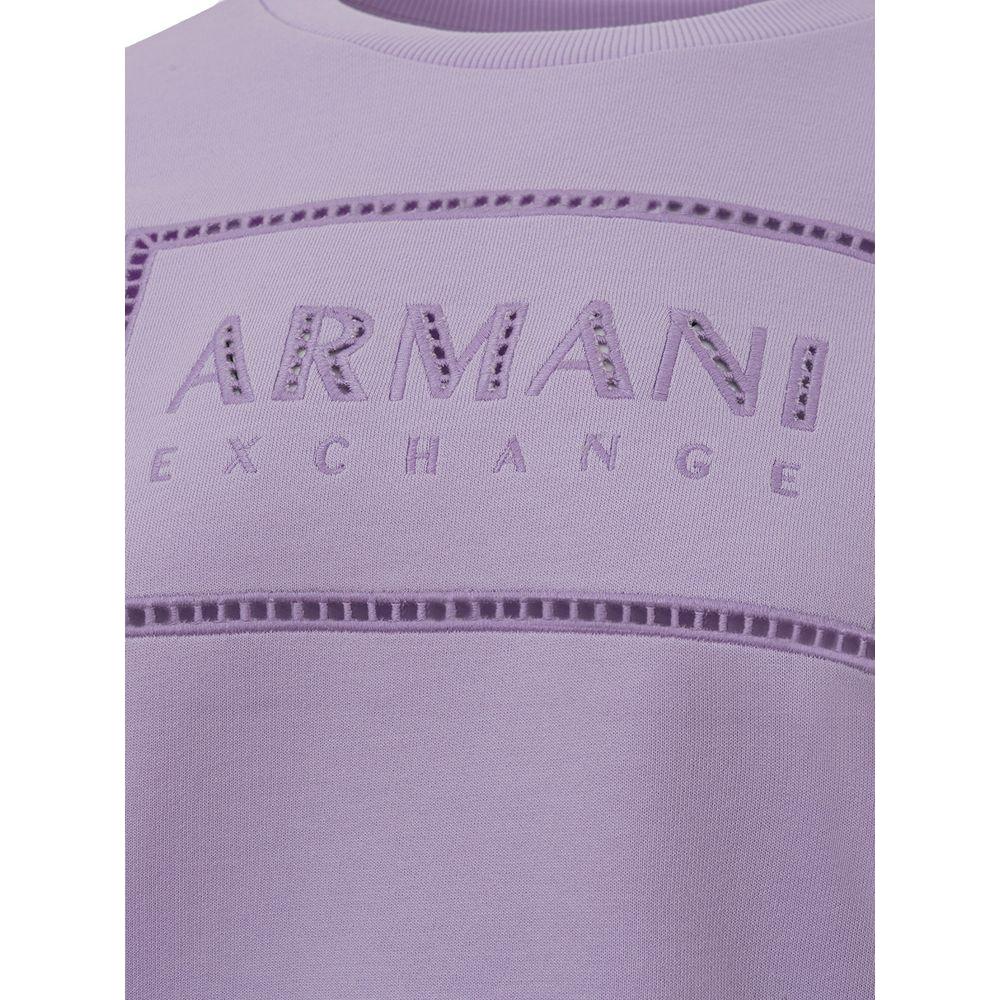 Armani Exchange Chic Purple Cotton Sweater for Women elegant-purple-cotton-knit-sweater