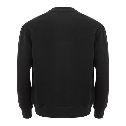 Sleek Black Cotton Sweater for Men