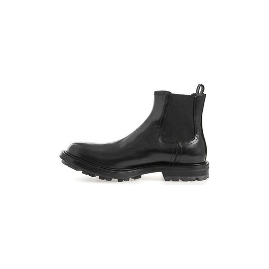 Sleek Black Leather Boots for Men