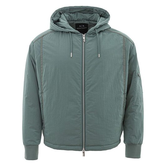 Armani Exchange Sleek Green Polyamide Jacket for Men sleek-green-polyamide-jacket-for-men-1