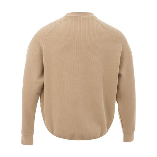 Beige Cotton Sweater for Men