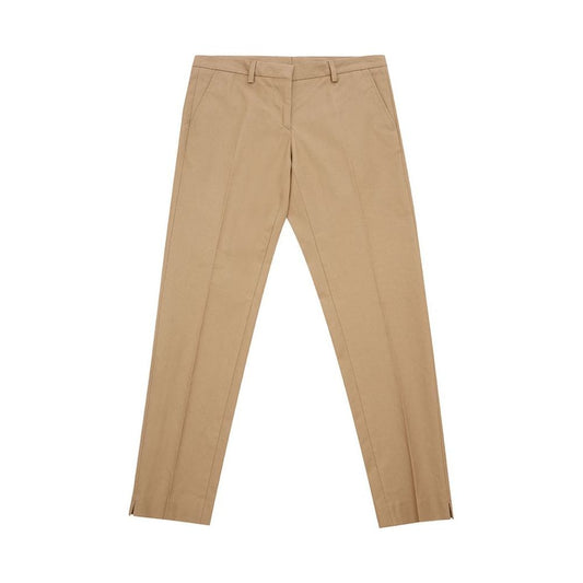 Lardini Elegant Brown Cotton Trousers for Women chic-brown-cotton-pants-for-sophisticated-style