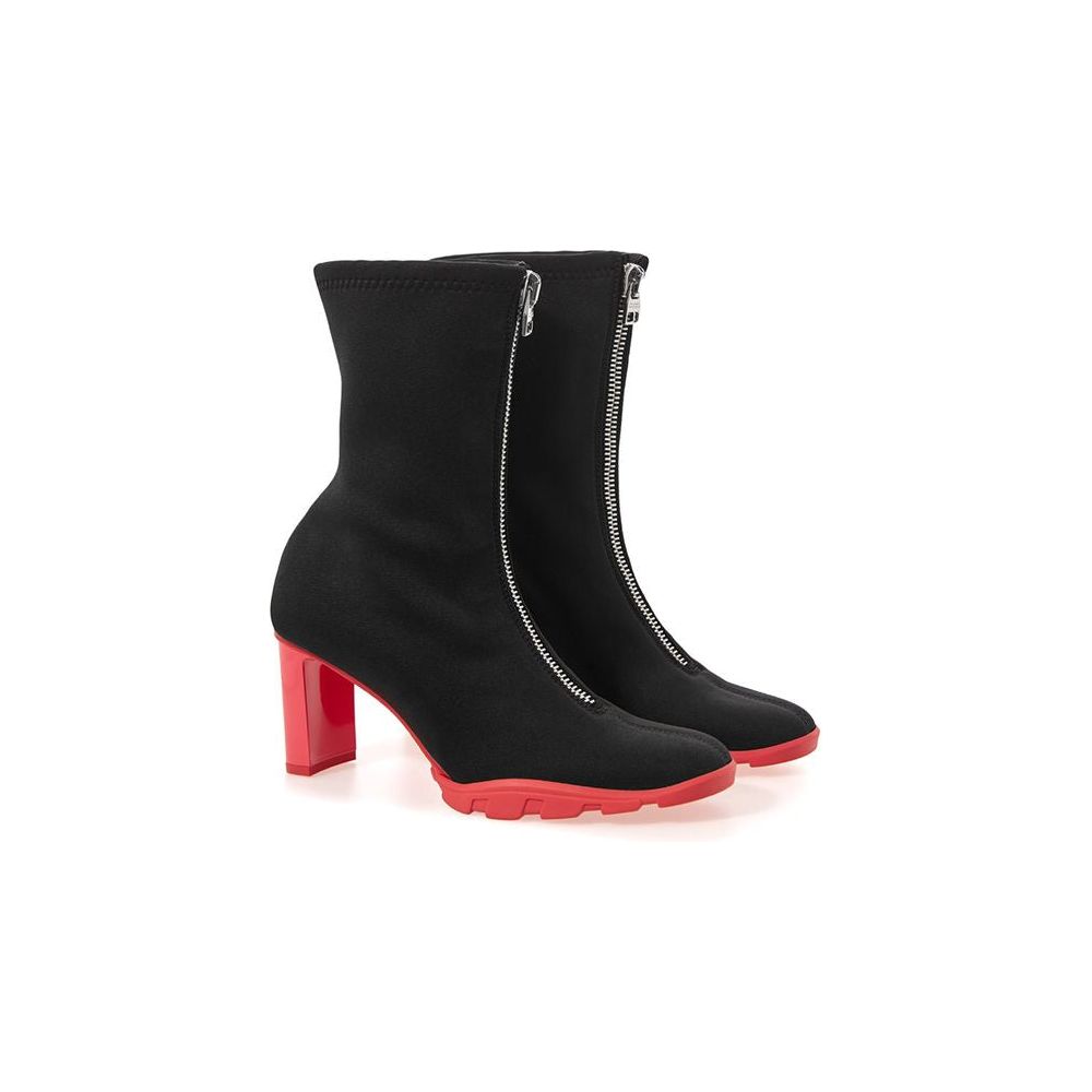 Alexander McQueen Sleek Neoprene and Leather Black Boots elevated-elegance-neoprene-leather-boots
