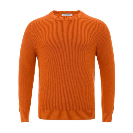 Gran Sasso Italian Cotton Chic Orange Sweater sumptuous-orange-cotton-sweater-for-men