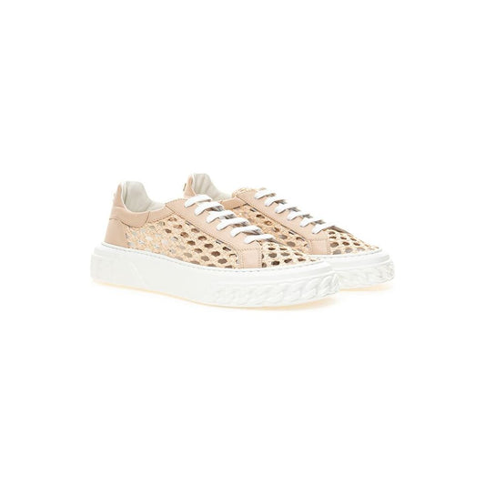 Casadei Chic Beige Leather Sneakers chic-beige-leather-sneakers