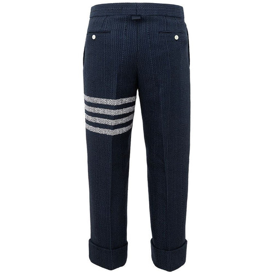 Thom Browne Elevate Your Style with Sleek Acrylic Blue Pants elevate-your-style-with-sleek-acrylic-blue-pants