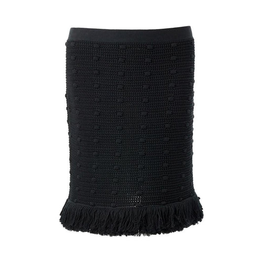 Bottega Veneta Elegant Black Cotton Skirt by Italian Couture elegant-black-cotton-skirt-by-italian-couture