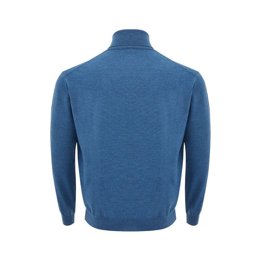 FERRANTE Turquoise Woolen Luxury Sweater turquoise-wool-elegance-sweater
