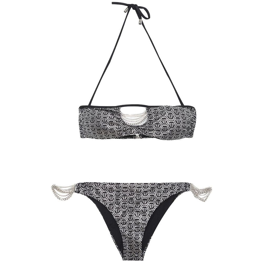 Philipp Plein Silver Shimmer Elegance Swimwear silver-shimmer-elegance-swimwear