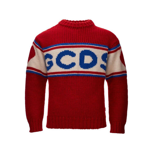 GCDS Elegant Red Wool Sweater For Sharp Looks elegant-red-wool-sweater-for-men-1