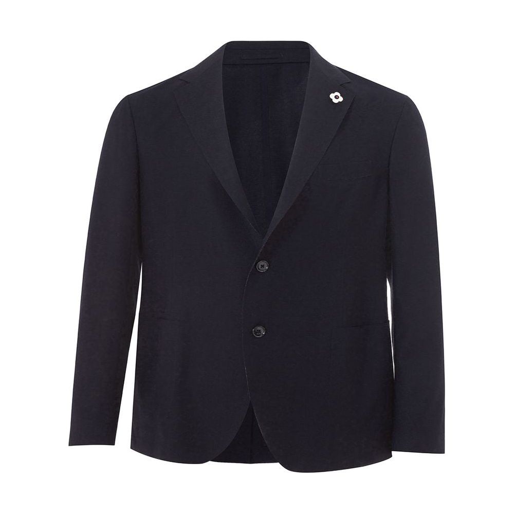Lardini Elegant Blue Cotton Lardini Jacket elegant-blue-cotton-jacket