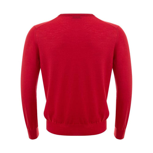 Gran Sasso Elegant Red Wool Sweater for Men elegant-crimson-wool-sweater