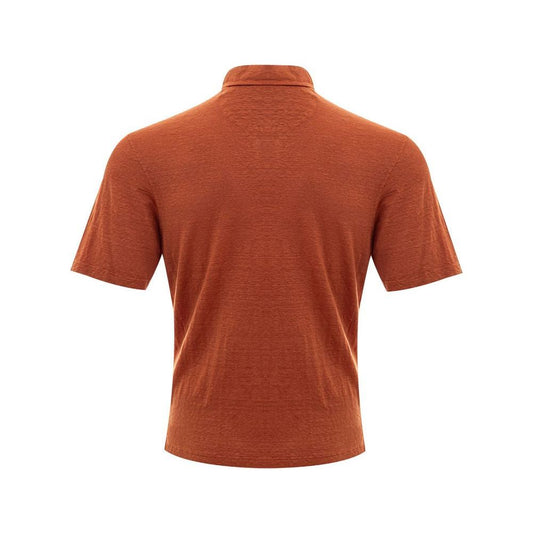Elegant Linen Polo Shirt in Sophisticated Brown