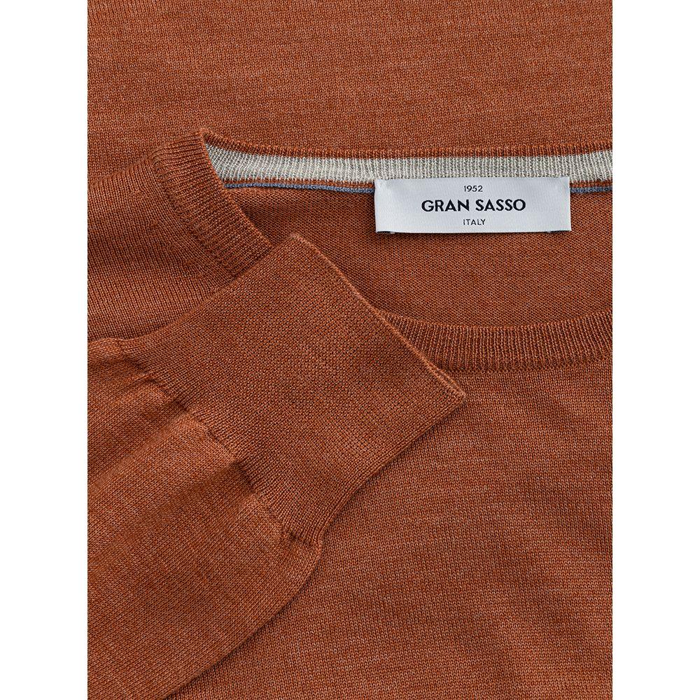 Gran Sasso Elegant Woolen Brown Sweater for Men elegant-woolen-mens-brown-sweater