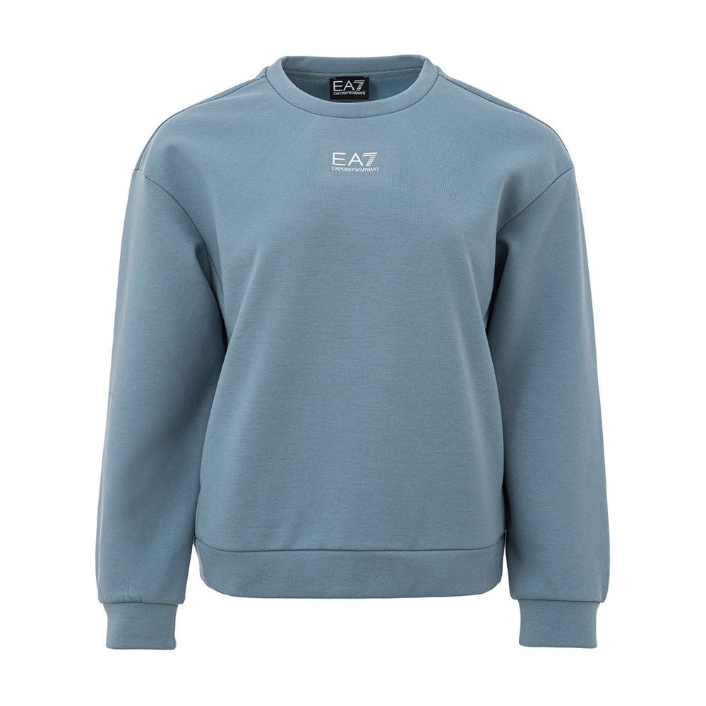 EA7 Emporio Armani Chic Blue Polyester Sweater by EA7 elegant-blue-sweater-for-sophisticated-style