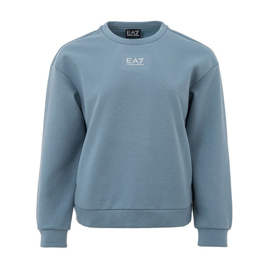 EA7 Emporio Armani Elegant Blue Sweater for Sophisticated Style elegant-blue-sweater-for-sophisticated-style