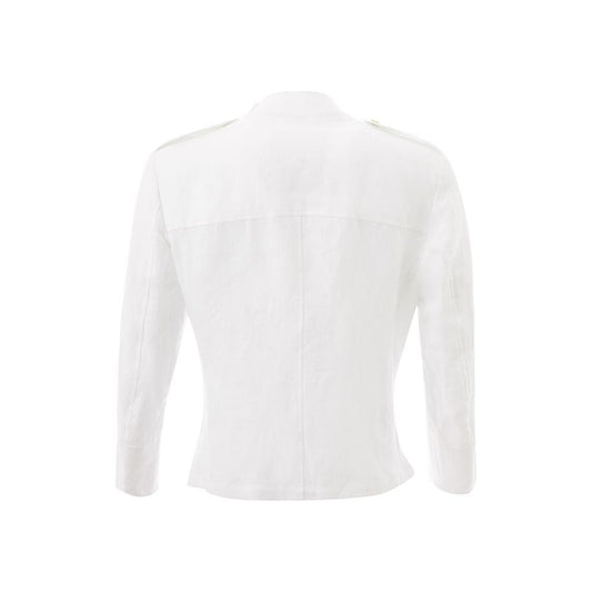 Sealup Pristine White Italian Linen Jacket elegant-white-linen-jacket