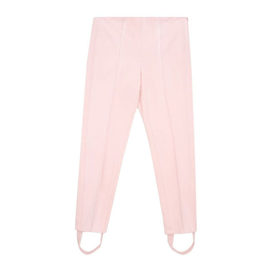 优雅粉色粘胶长裤，时尚风格