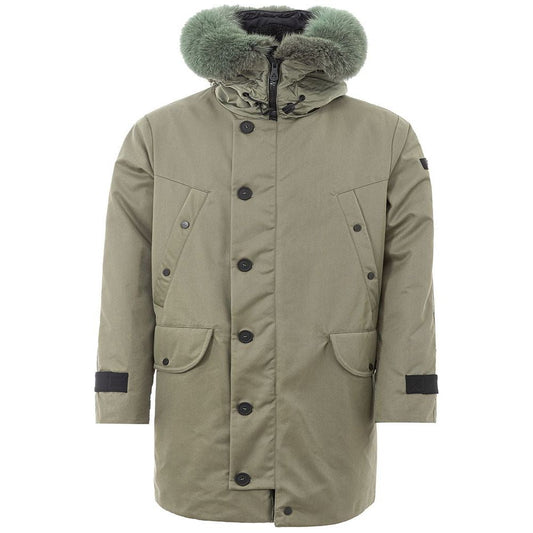 Peuterey Sleek Green Polyamide Jacket for Men elevate-your-wardrobe-with-a-timeless-green-jacket