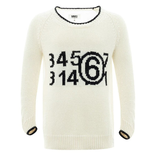 MM6 Maison Margiela White Cotton Designer Sweater white-cotton-designer-sweater