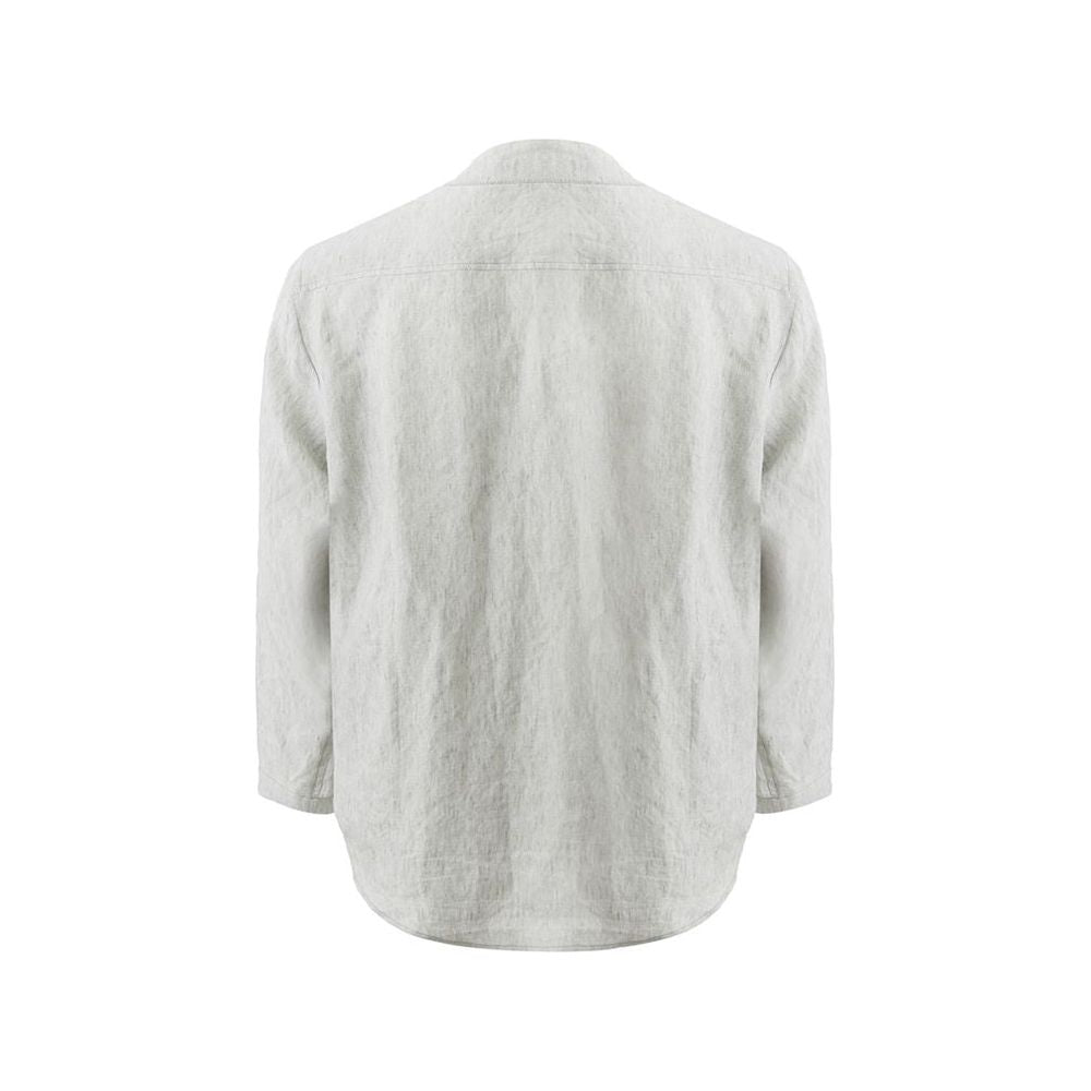 Emporio Armani Elegant Gray Linen Jacket for Men elegant-gray-linen-mens-designer-jacket