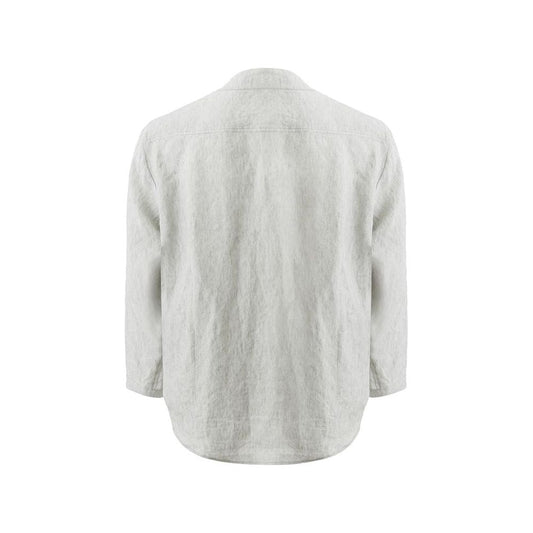 Emporio Armani Elegant Gray Linen Jacket for Men elegant-gray-linen-mens-designer-jacket