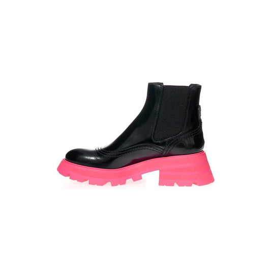 Alexander McQueen Elegant Black Leather Ankle Boots elegant-black-leather-ankle-boots