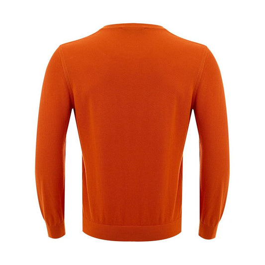 Classic Orange Cotton Sweater for Elegant Men