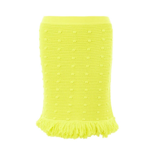 Elegant Yellow Cotton Skirt