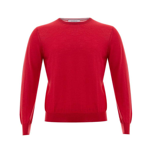 Gran Sasso Elegant Red Wool Sweater for Men elegant-crimson-wool-sweater