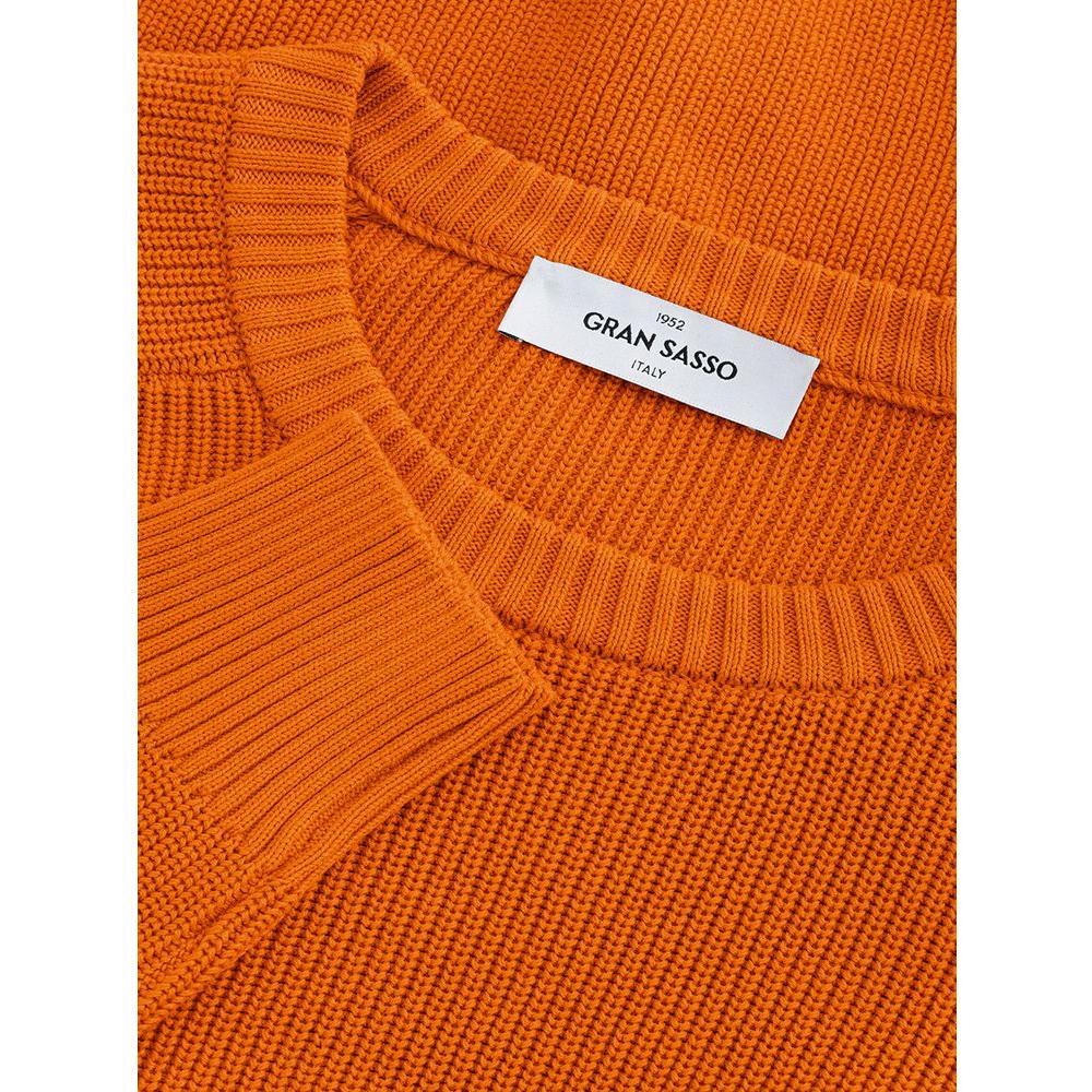Gran Sasso Italian Cotton Chic Orange Sweater sumptuous-orange-cotton-sweater-for-men