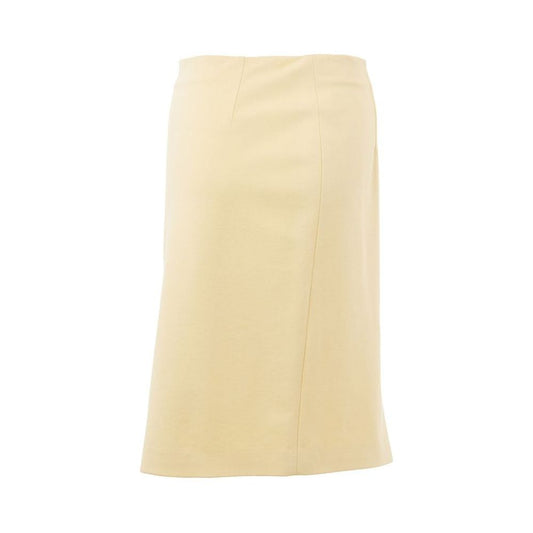 Elegant Yellow Viscose Skirt for Women
