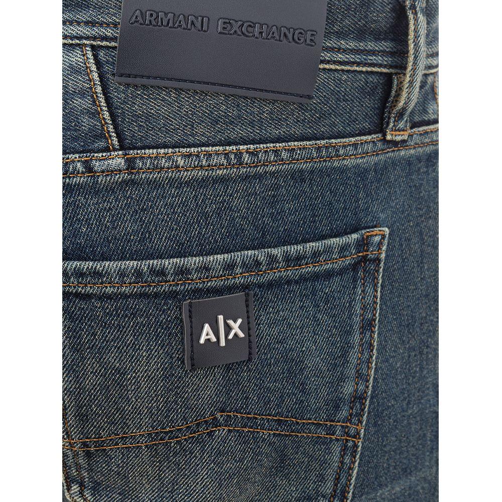 Armani Exchange Elevated Blue Cotton Denim sleek-cotton-denim-pants-in-rich-blue-hue
