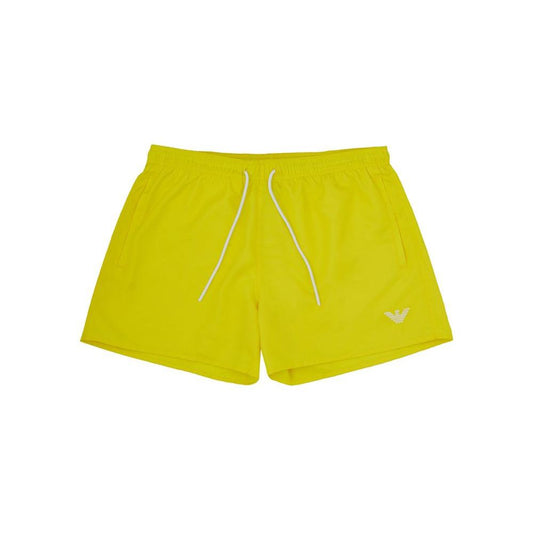 Emporio Armani Sun-Kissed Yellow Swim Shorts for Men sunny-escape-polyester-swim-shorts