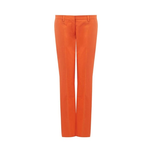 优雅棉质橙色裤子