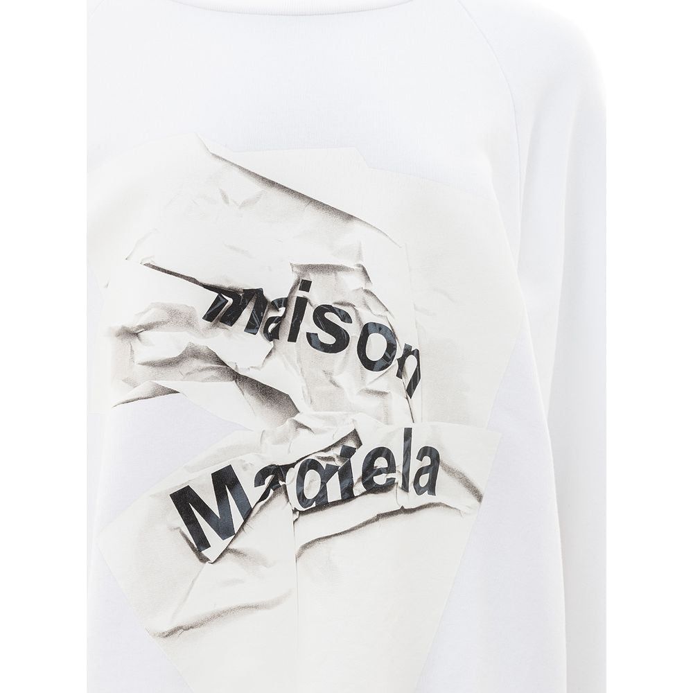 Maison Margiela Elegant Cotton Knit Sweater in Pristine White elegant-white-cotton-sweater-for-women-1