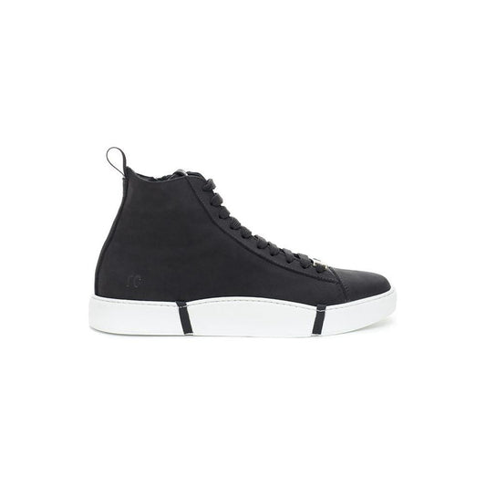 Roberto Cavalli Elegant Suede Sneakers in Chic Black sleek-black-scamosciata-sneakers