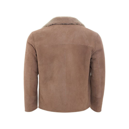 Herno Elegant Brown Leather Jacket elegant-brown-leather-jacket