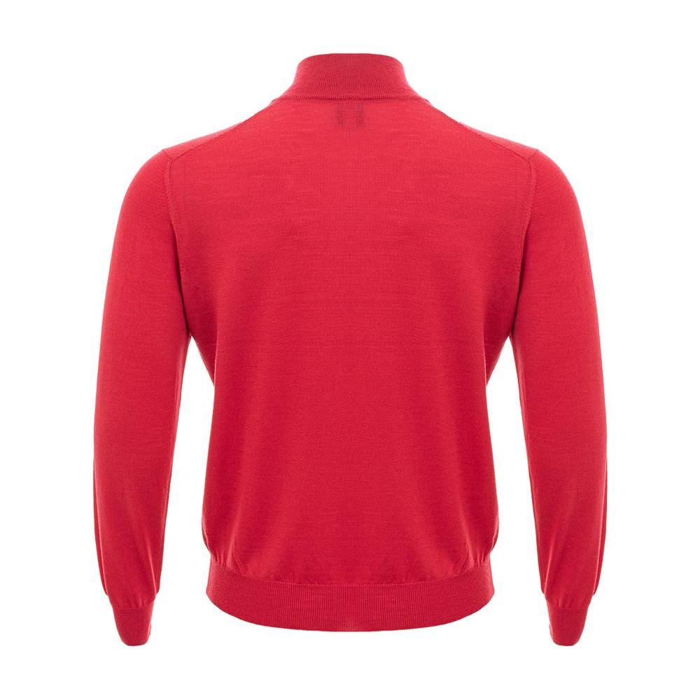 Gran Sasso Elegant Crimson Wool T-Shirt for Men elegant-wool-t-shirt-in-rich-red