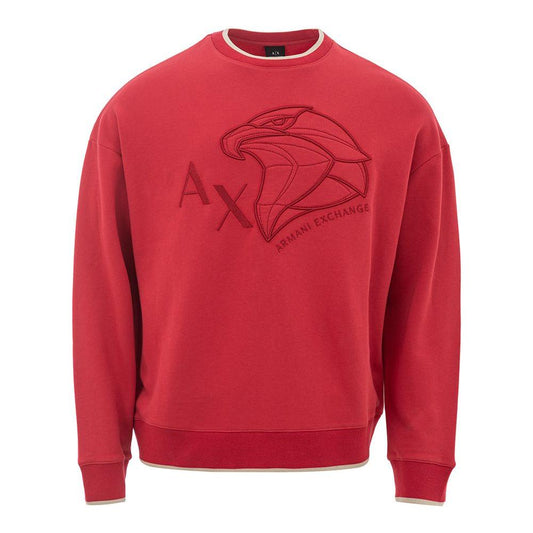 Armani Exchange Chic Red Cotton Sweater for Men elegant-scarlet-cotton-sweater-for-men